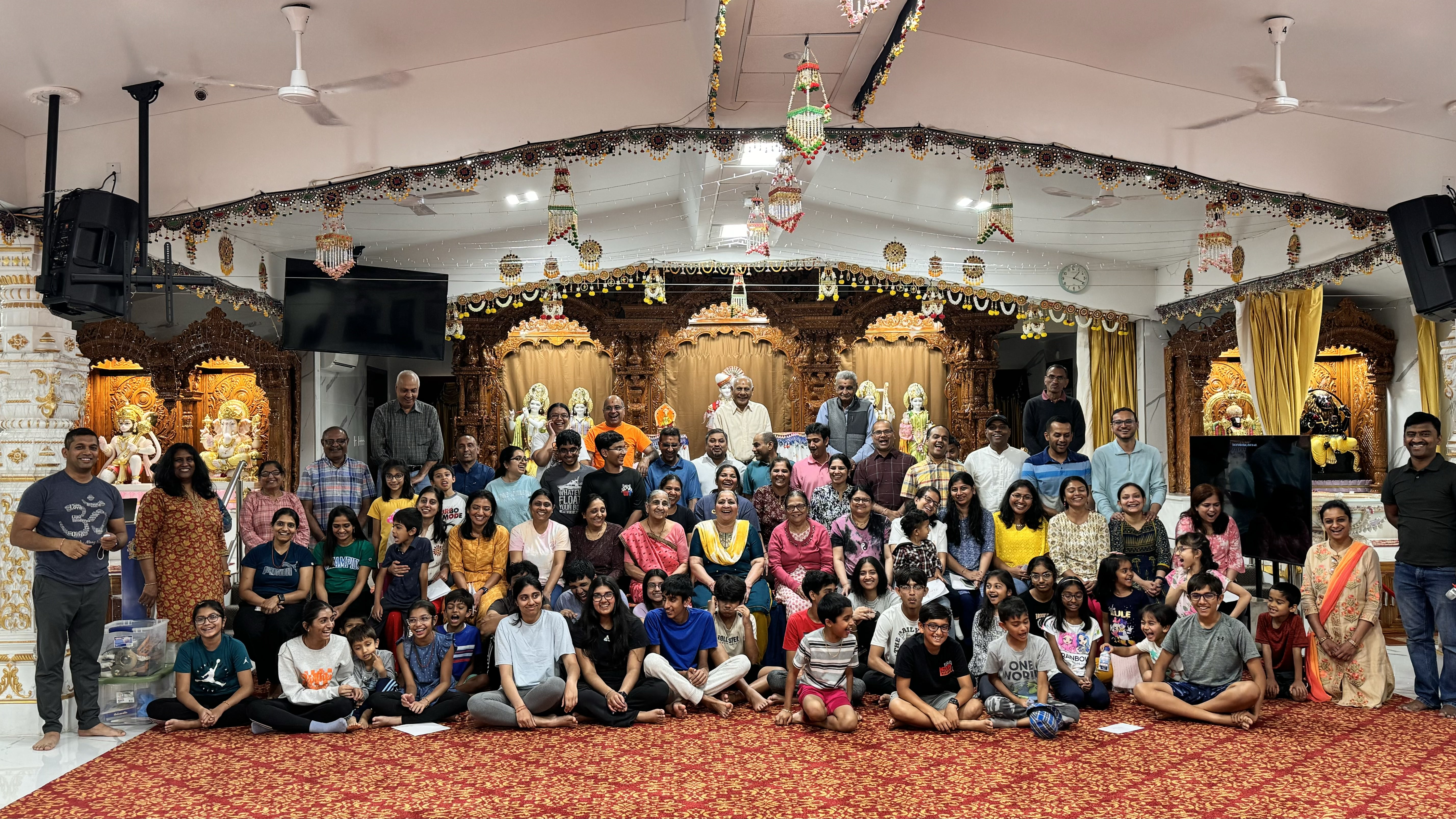 Campers learning geet, shloka and subhashitam